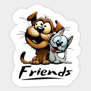 Dog and cat friends Sticker